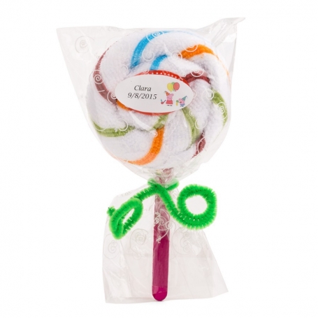 Toalla En Forma De Piruleta Personalizada Para Cumpleaños