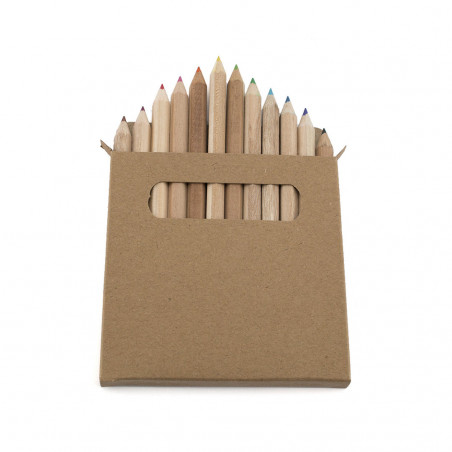 Set de 12 lápices de colores en caja de cartón para detalles de invitados