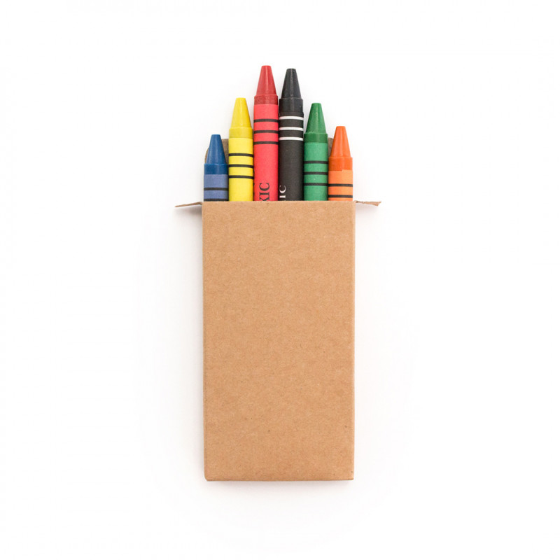 Ceras de colores en caja kraft: el detalle que entretiene de verdad