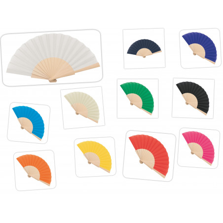 Detalles Mujer Invitadas Abanico Madera y Tela