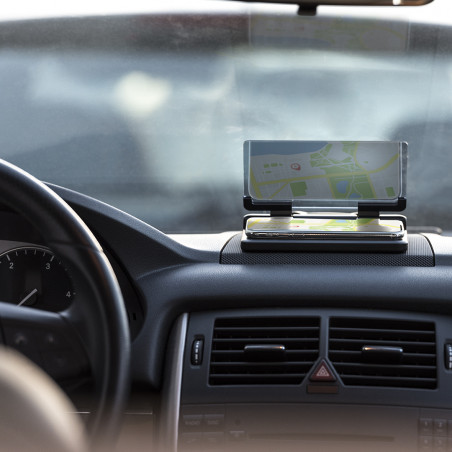 Soporte para móvil con pantalla reflectante y base antideslizante para coche