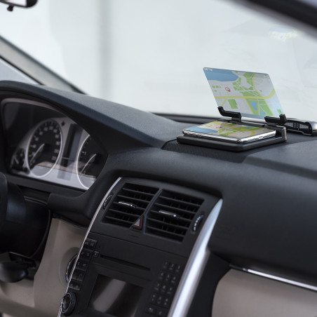 Soporte para móvil con pantalla reflectante y base antideslizante para coche
