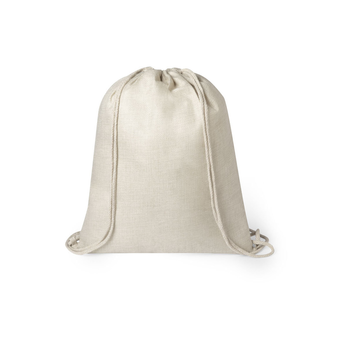 Bolsa mochila de cuerdas en poliéster natural: práctica, resistente y con estilo sencillo