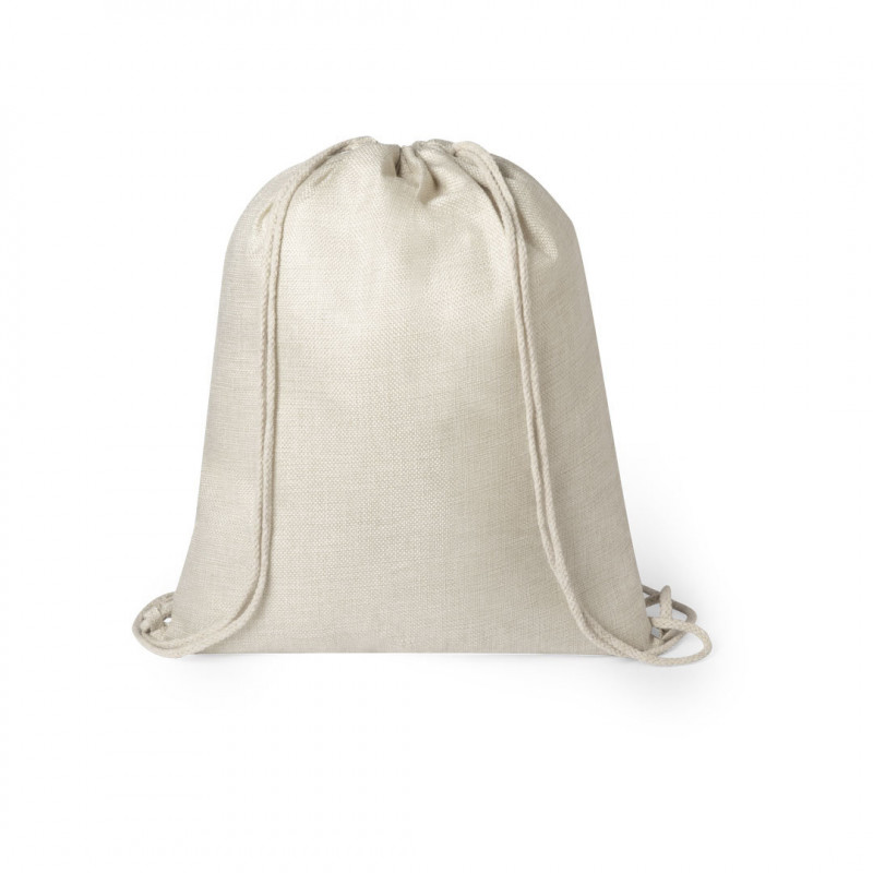Bolsa Mochila De Cuerdas En Poliéster Natural: Práctica