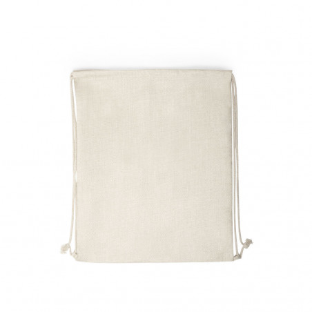 Bolsa mochila de cuerdas en poliéster natural: práctica, resistente y con estilo sencillo