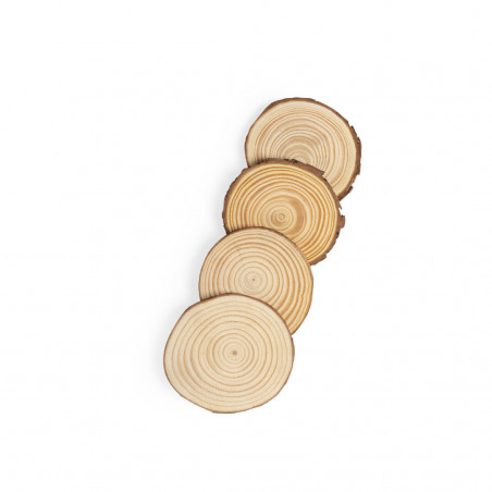 Posavasos de madera natural para invitados con cuerda de yute