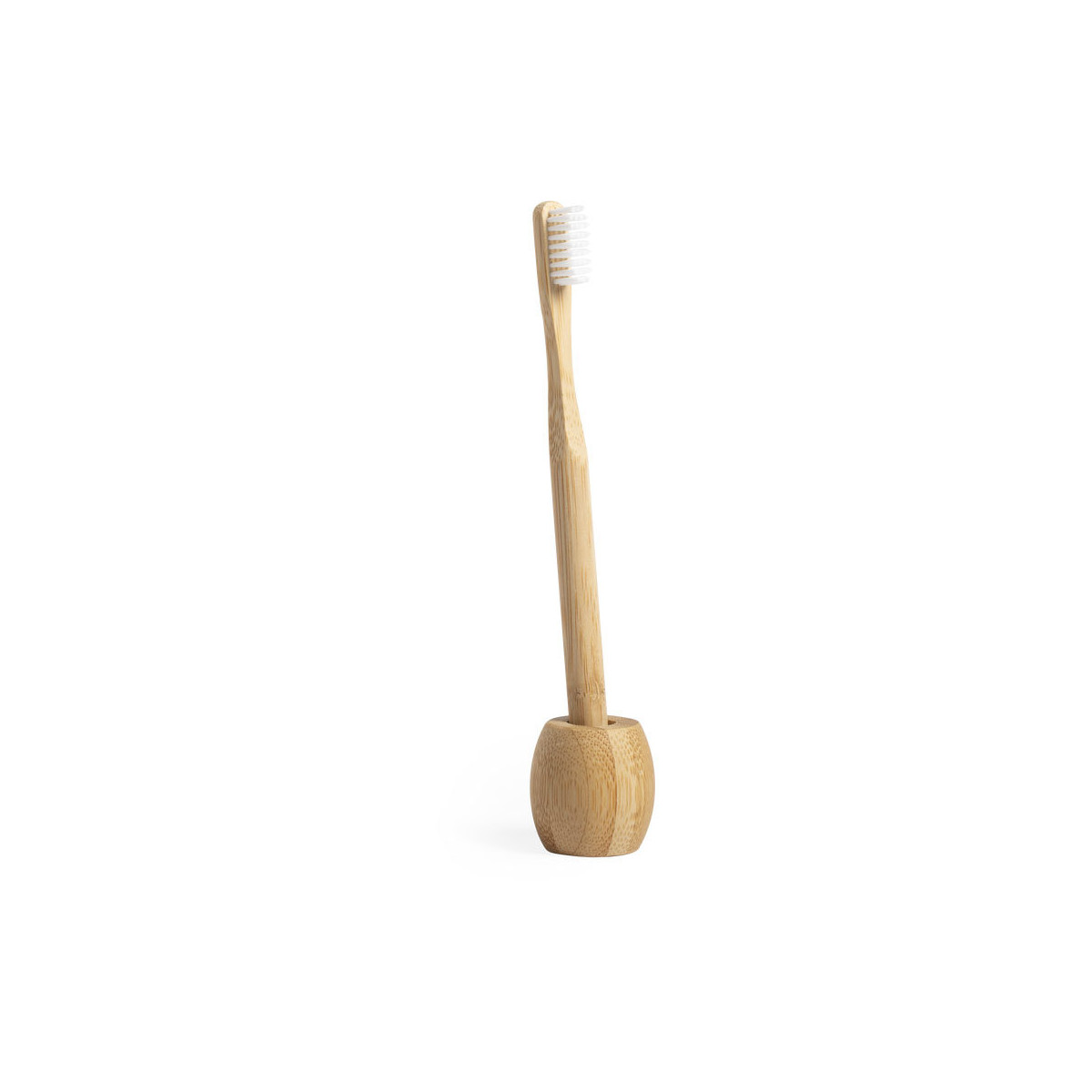 Cepillo de dientes de bambú con soporte