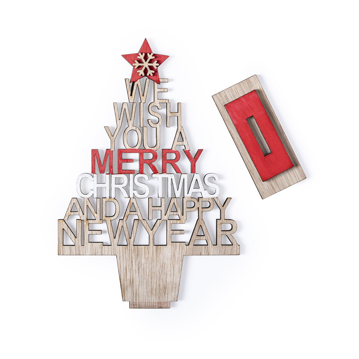 Detalles Navideños Árbol de Madera con Mensaje