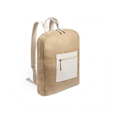 Bolsa mochila de yute para mujer