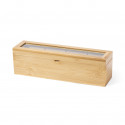Caja de té de bambú con tapa de cristal Elegancia y organización en tu cocina