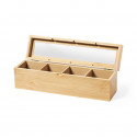 Caja de té de bambú con tapa de cristal Elegancia y organización en tu cocina