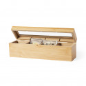 Caja de té de bambú con tapa de cristal Elegancia y organización en tu cocina