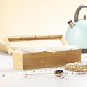 Caja de té de bambú con tapa de cristal Elegancia y organización en tu cocina