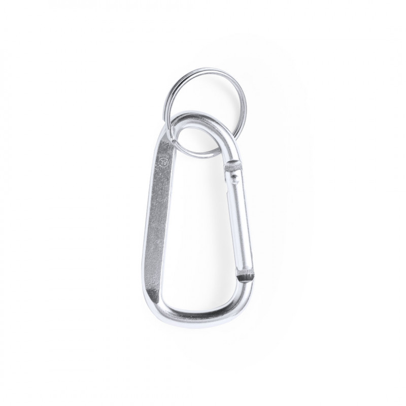 Llavero mosquetón de aluminio reciclado con anilla