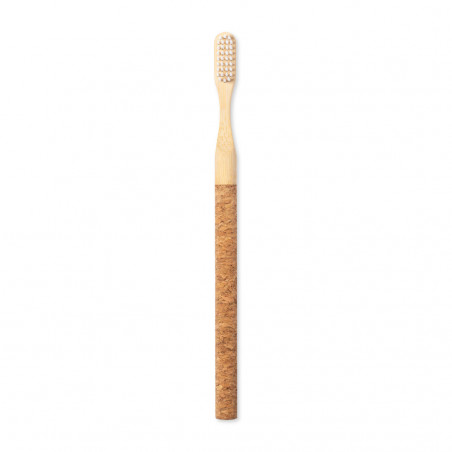 Cepillo de dientes ecológico de bambú con mango de corcho