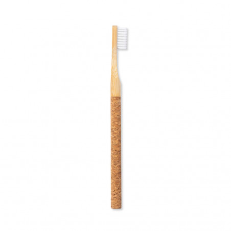 Cepillo de dientes ecológico de bambú con mango de corcho