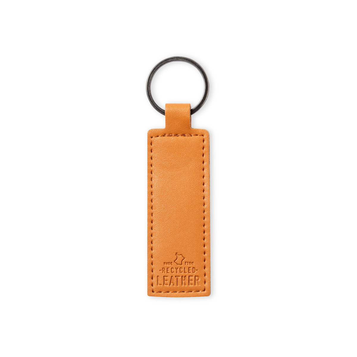 Llavero rectangular de cuero reciclado para regalar