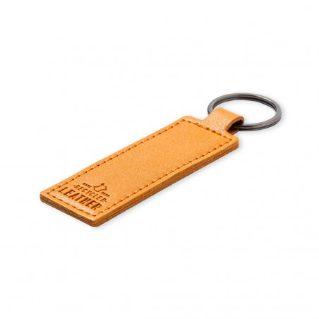 Llavero rectangular de cuero reciclado para regalar