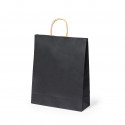 Bolsa negra en papel reciclado con asas nature M