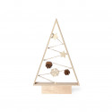 árbol de navidad de mesa de madera pequeño y decorado