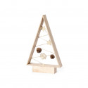 árbol de navidad de mesa de madera pequeño y decorado