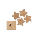 Set de 4 posavasos en forma de estrella fabricados en corcho