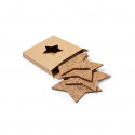Set de 4 posavasos en forma de estrella fabricados en corcho