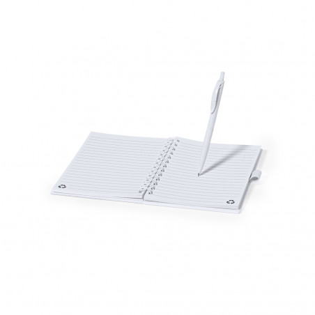 Libreta ecológica A5 de tapa dura con bolígrafo