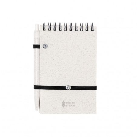 Libreta de bolsillo con espiral y bolígrafo
