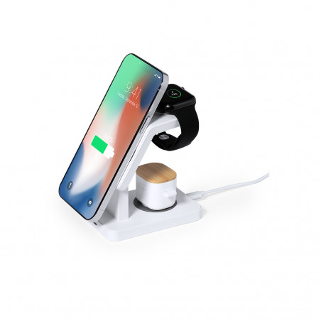 Multicargador inalámbrico para smartphone auriculares y smartwatch