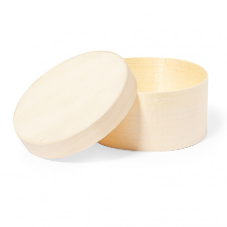 Caja de presentación de madera redonda