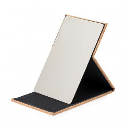 Espejo plegable portátil de corcho