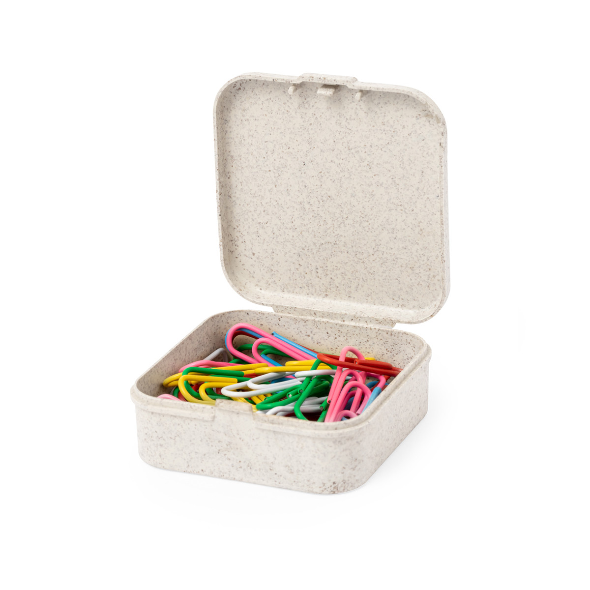 Estuche portaclips de material reciclado para regalar