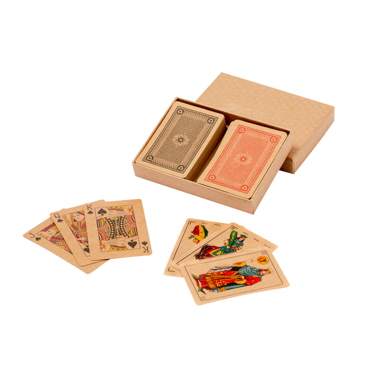 Sets de barajas de cartas española y francesa en caja para regalar