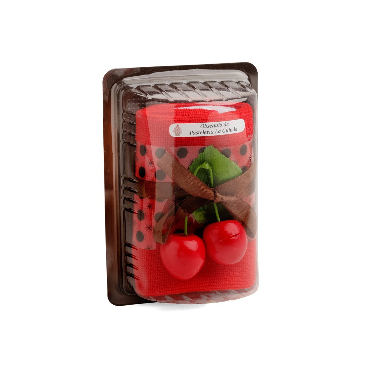 Toalla en forma de pastel personalizada ideal para clientes