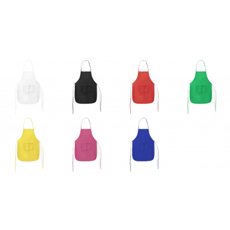 Delantal de Non-Woven con Bolsillo Variedad de Colores