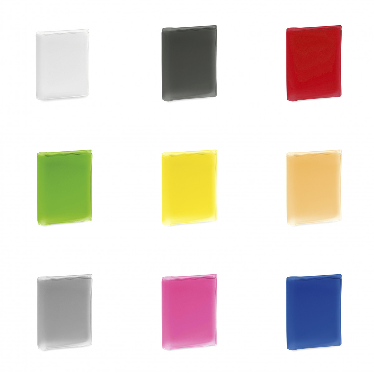 Tarjetero de PVC en colores surtidos con 6 compartimentos