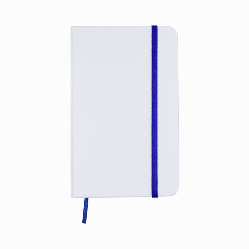 Libreta Blanca con Cierre Elástico Azul