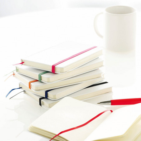 Libreta Blanca con Cierre Elástico Azul
