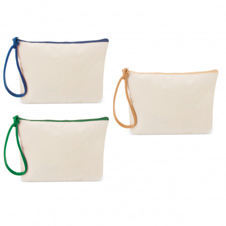 Neceser de Algodón Canvas con Cremallera de Colores: Detalle Práctico y Elegante para Invitados