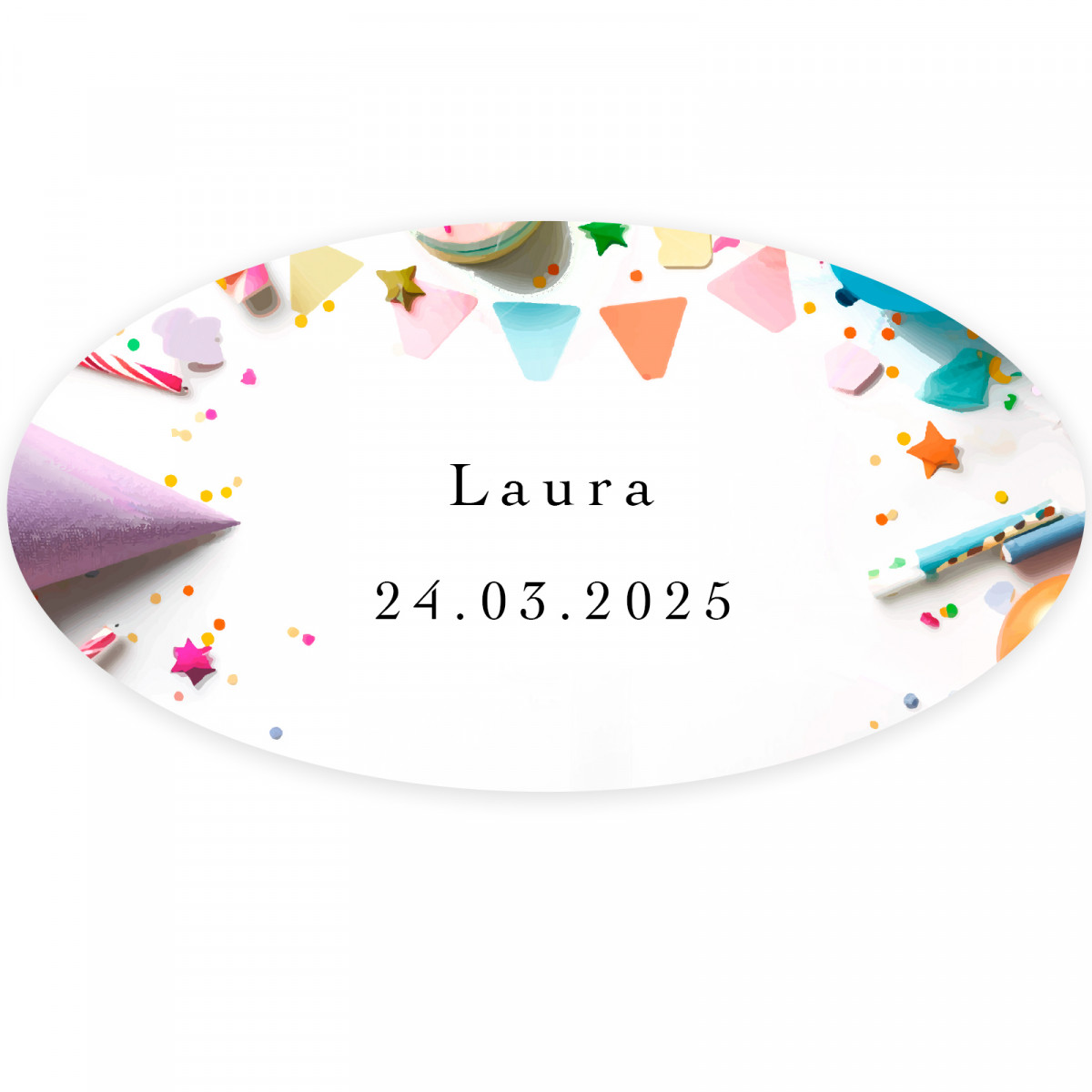 Adhesivo ovalado personalizable 4x2cm
