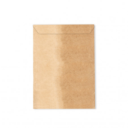Alfombrilla portafotos amarilla en sobre de papel kraft personalizado con adhesivo de bebé para detalles de bautizos