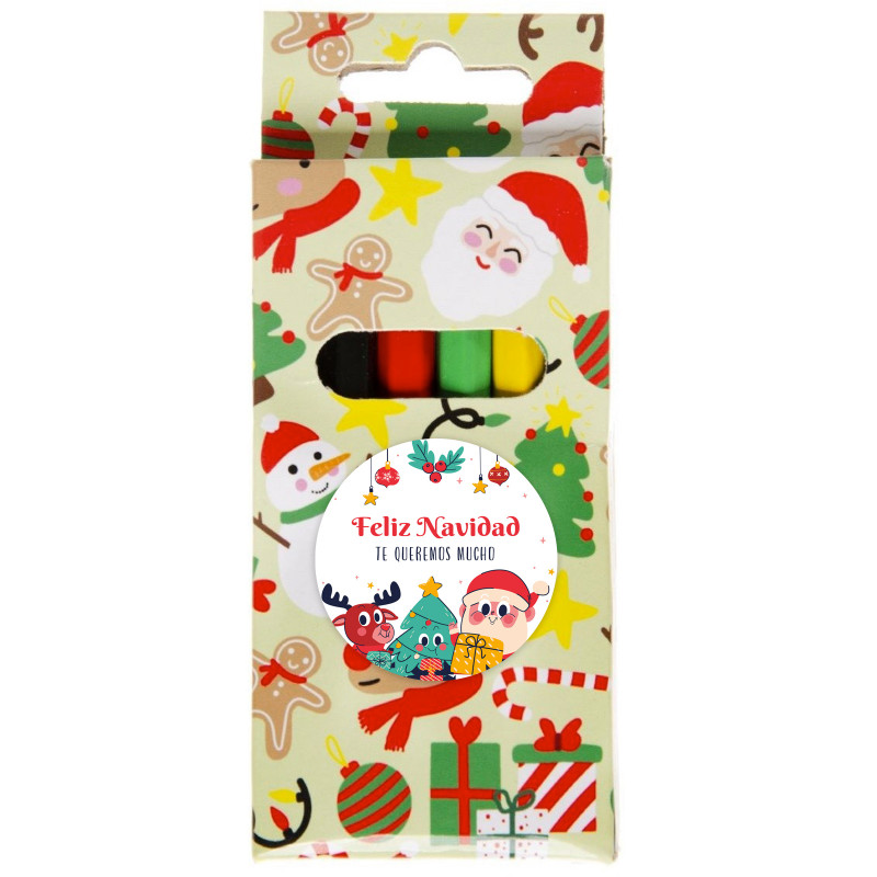 Lápices de colores navideños personalizados para detalles