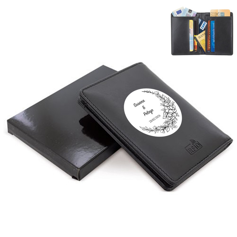 Cartera Tarjetero De Polipiel Con Estuche De Presentación Y