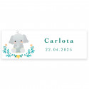 Adhesivo 6x2cm personalizable con diseño elefante