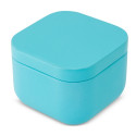 Vela aromática en caja metálica azul con adhesivo personalizado para bautizos