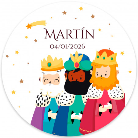 Estuche para colorear personalizable con adhesivo reyes magos