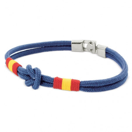 Pulsera con nudo marinero en sobre de kraft verde con adhesivo de boda personalizado