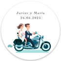 Pulsera con nudo marinero en sobre de kraft verde con adhesivo de boda personalizado