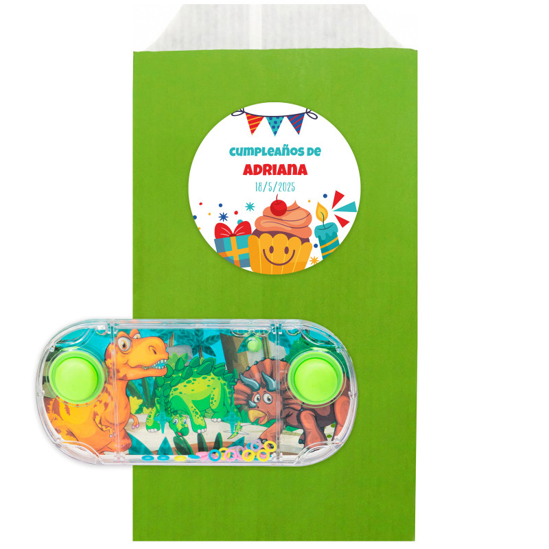 Juego de agua en sobre kraft con adhesivo personalizado para detalles